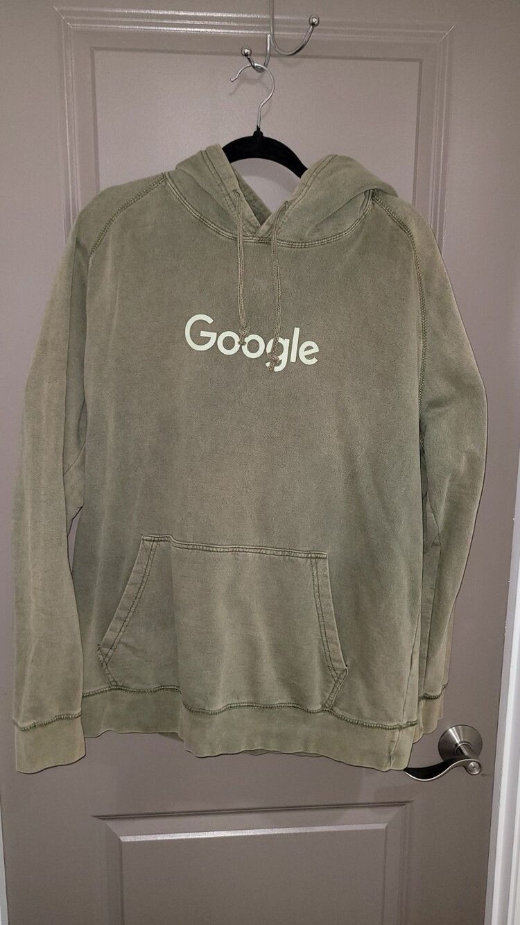 Google Hoodie Size XL Vintage Olive Army Green Lane Seven Tech Swag